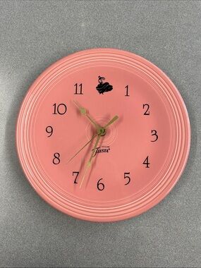 Vintage 1986 Fiesta Pink Round Wall Clock